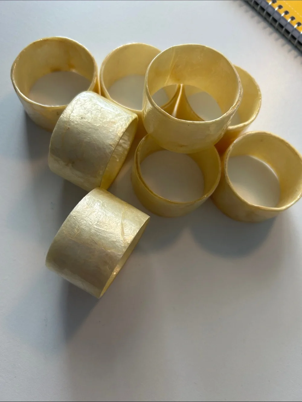 Napkin rings, 8 Capiz shell vintage
